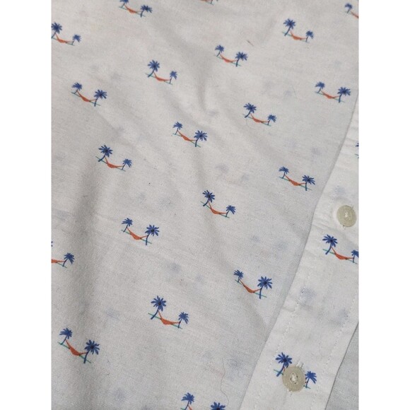 Vineyard Vines Shirt Mens 2XB Short Sleeve Button Front Casual Palm Print Preppy - Picture 6 of 12